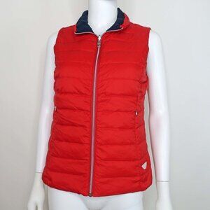 Intuition Paris Reversible Down Puffer Vest Red & Blue Women's 34 (4/Small)